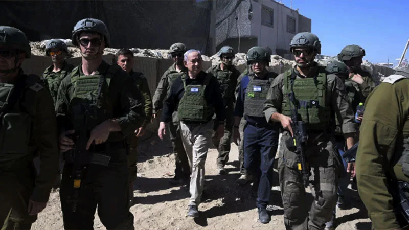 যুদ্ধবিধ্বস্ত গাজা সফর করলেন নেতানিয়াহু